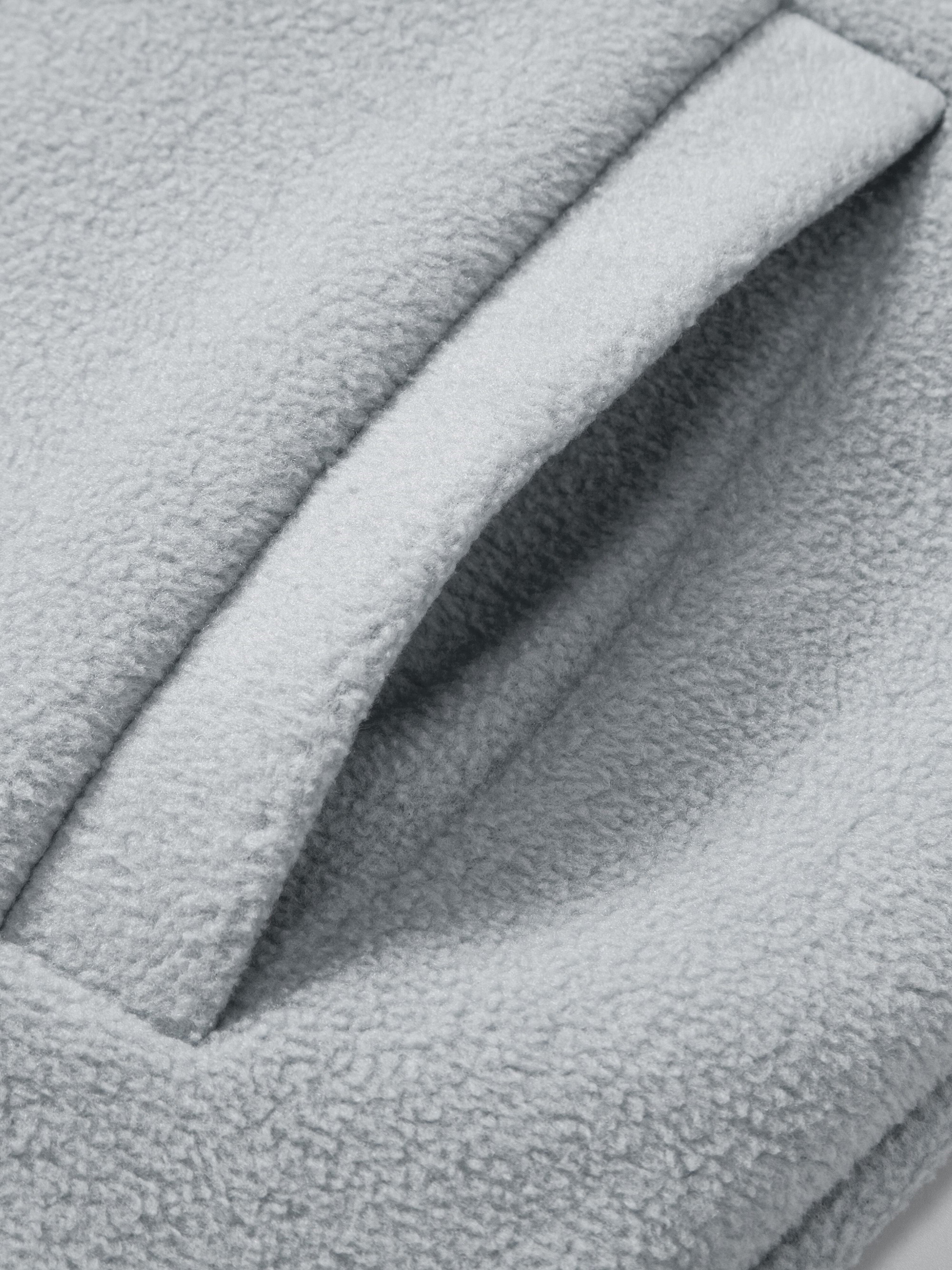 Grey Zip-Up Fleece Jacket with Side Stripes