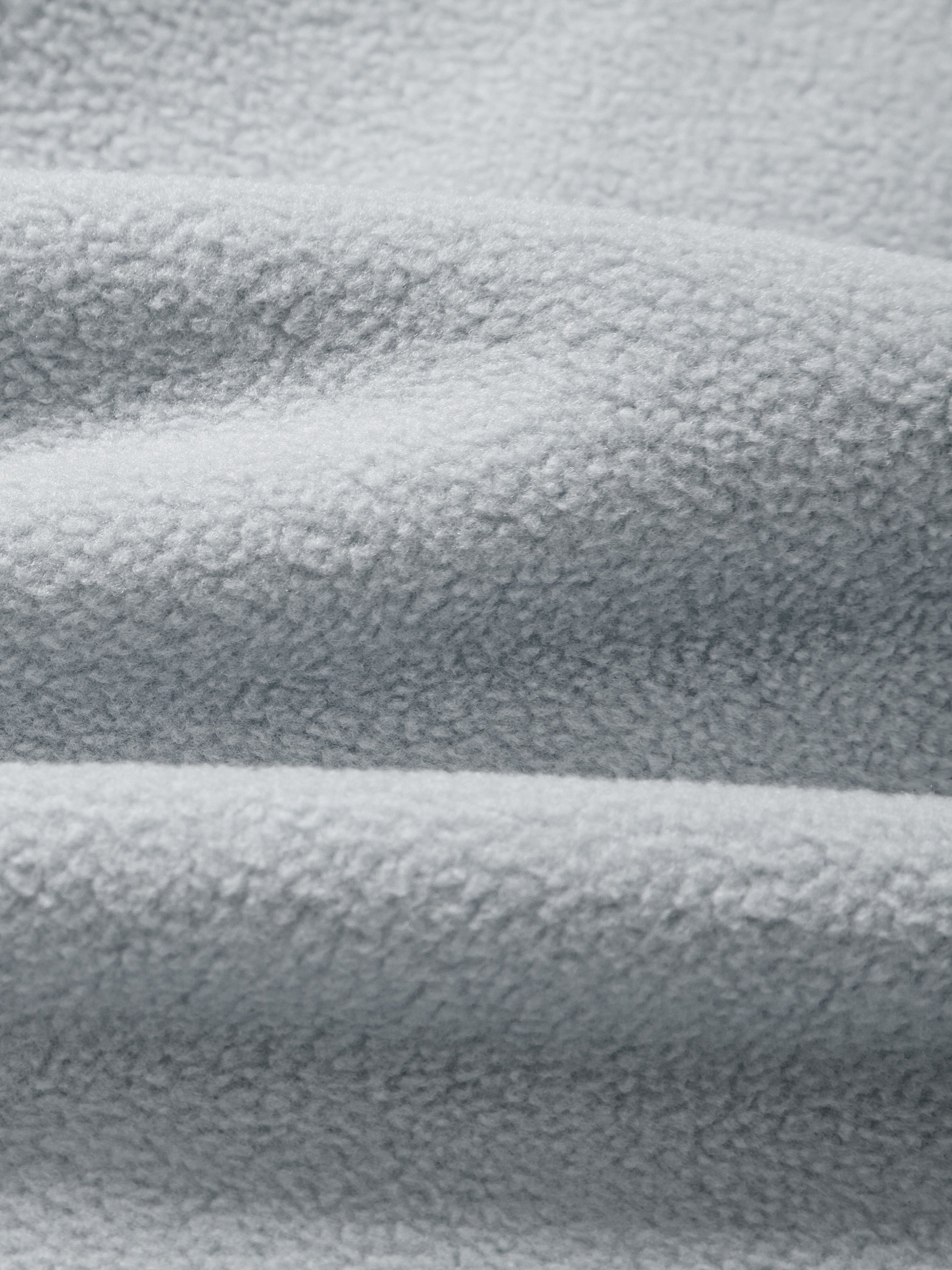 Grey Zip-Up Fleece Jacket with Side Stripes