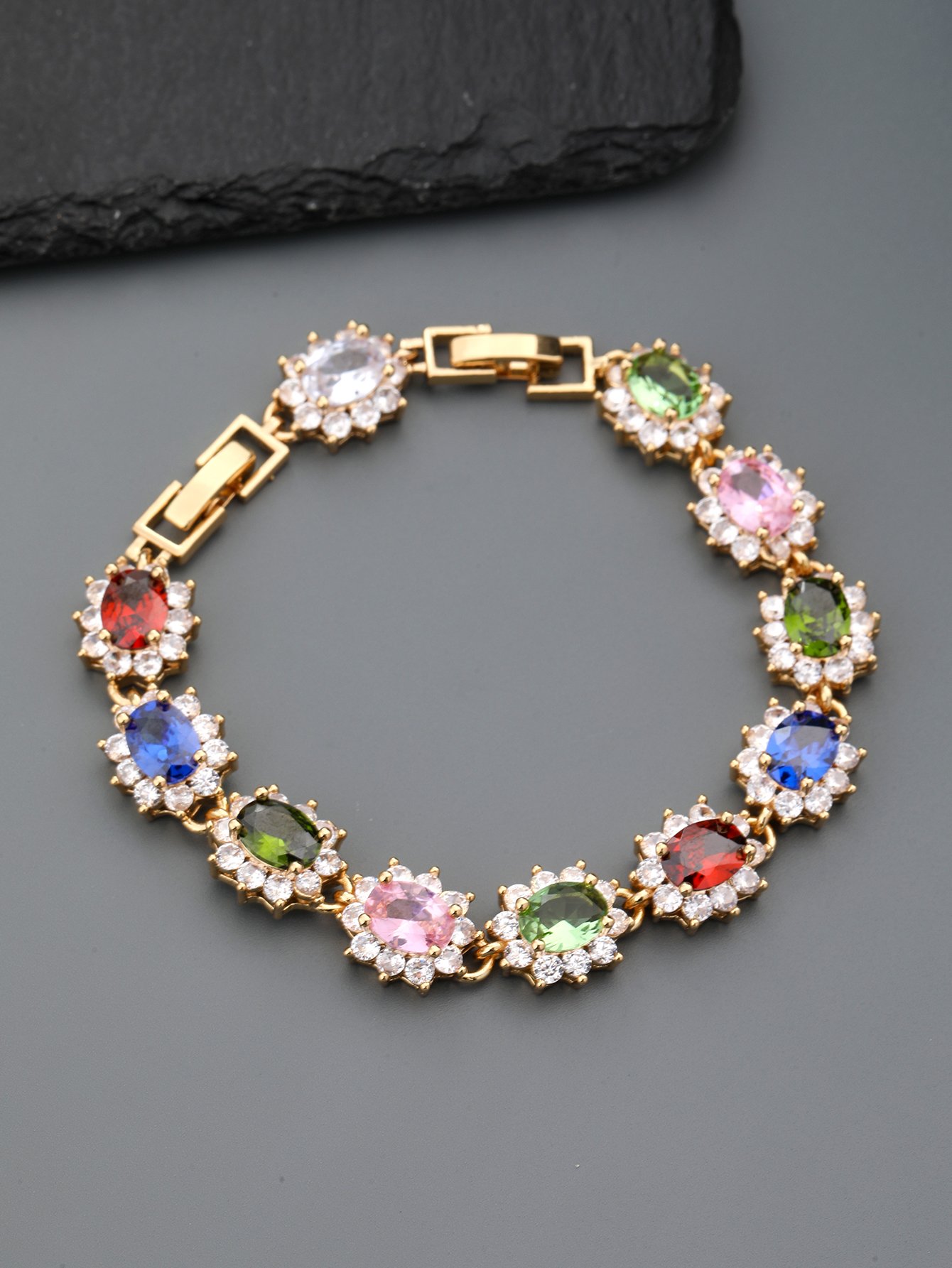 Gold Solid Link Bracelet
