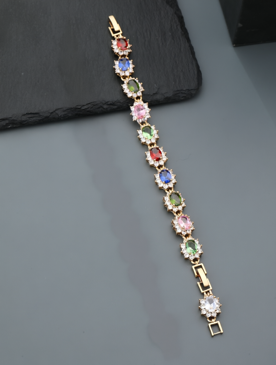 Gold Solid Link Bracelet