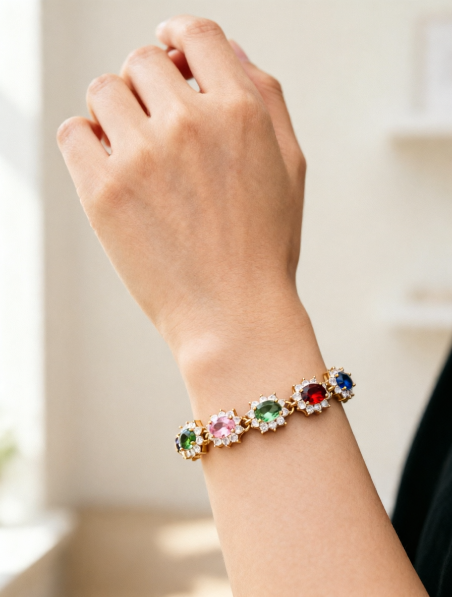 Gold Solid Link Bracelet