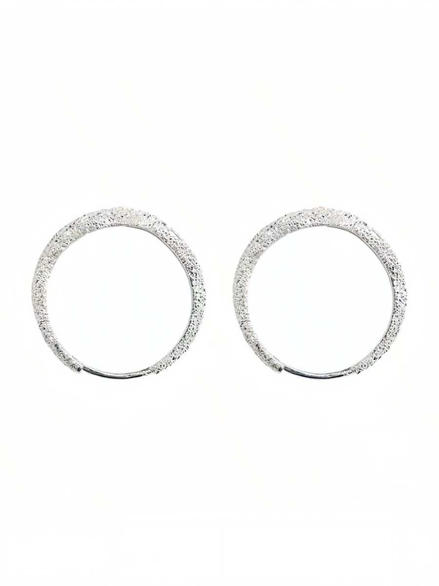 Silver Glitter Hoop Earrings