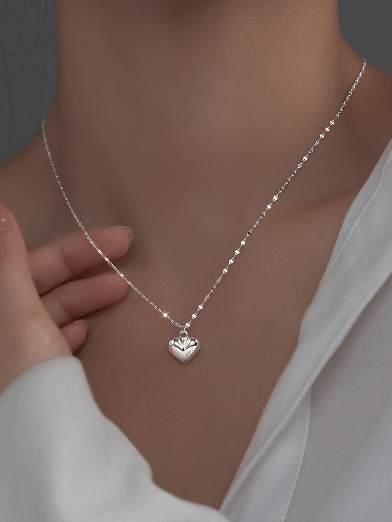 Silver Solid Pendant Necklace