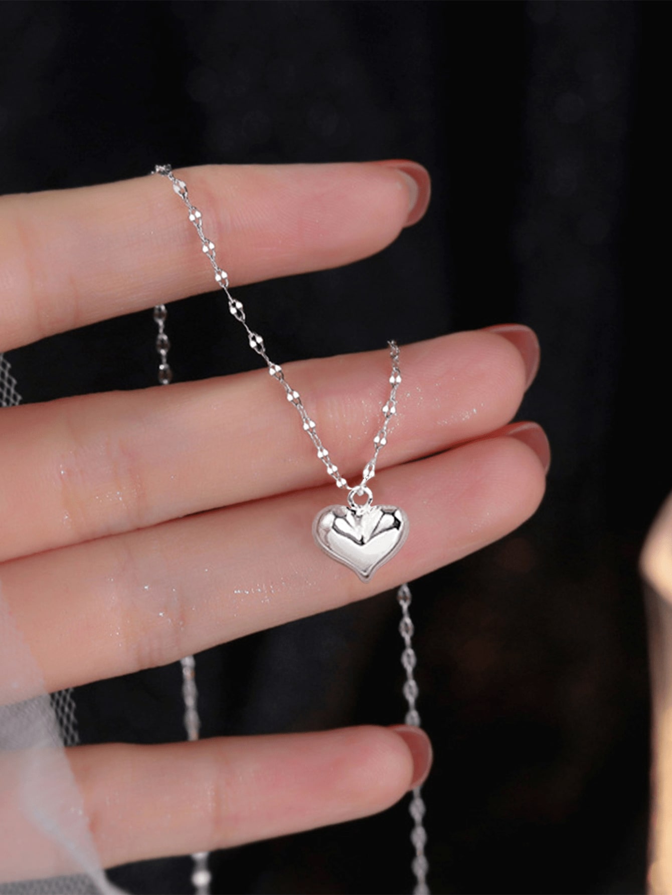 Silver Solid Pendant Necklace