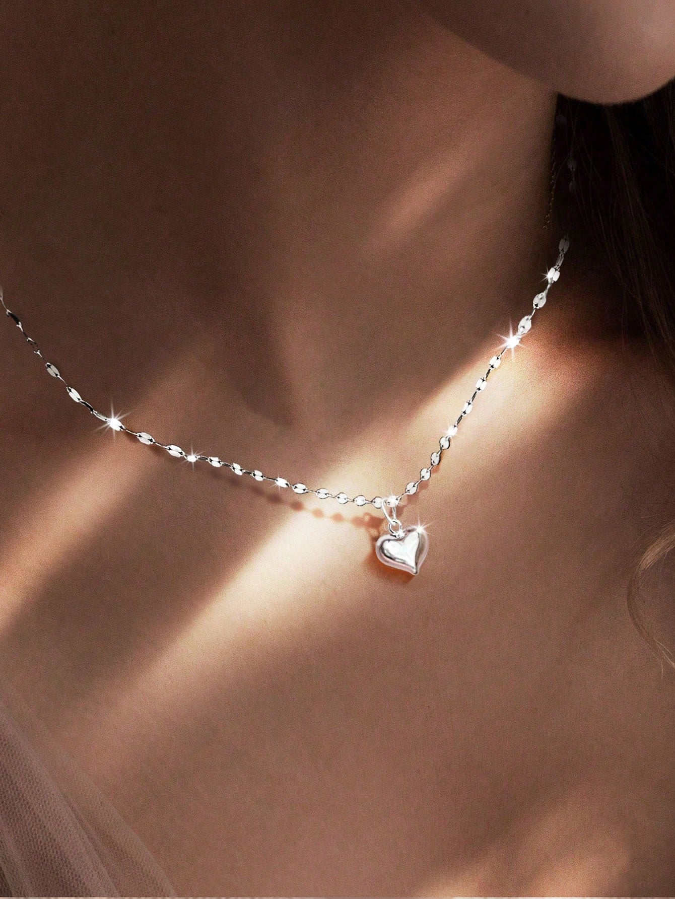 Silver Solid Pendant Necklace