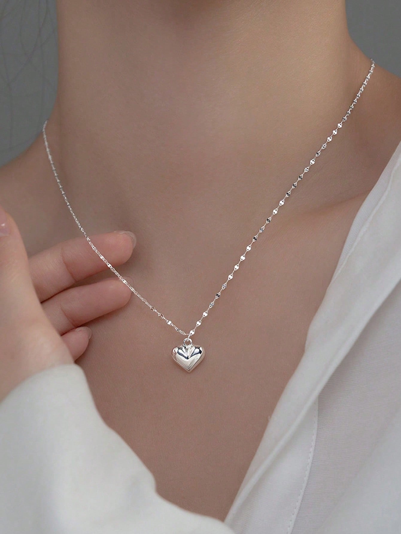 Silver Solid Pendant Necklace