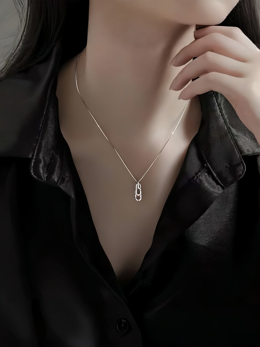 Silver Solid Pendant Necklace