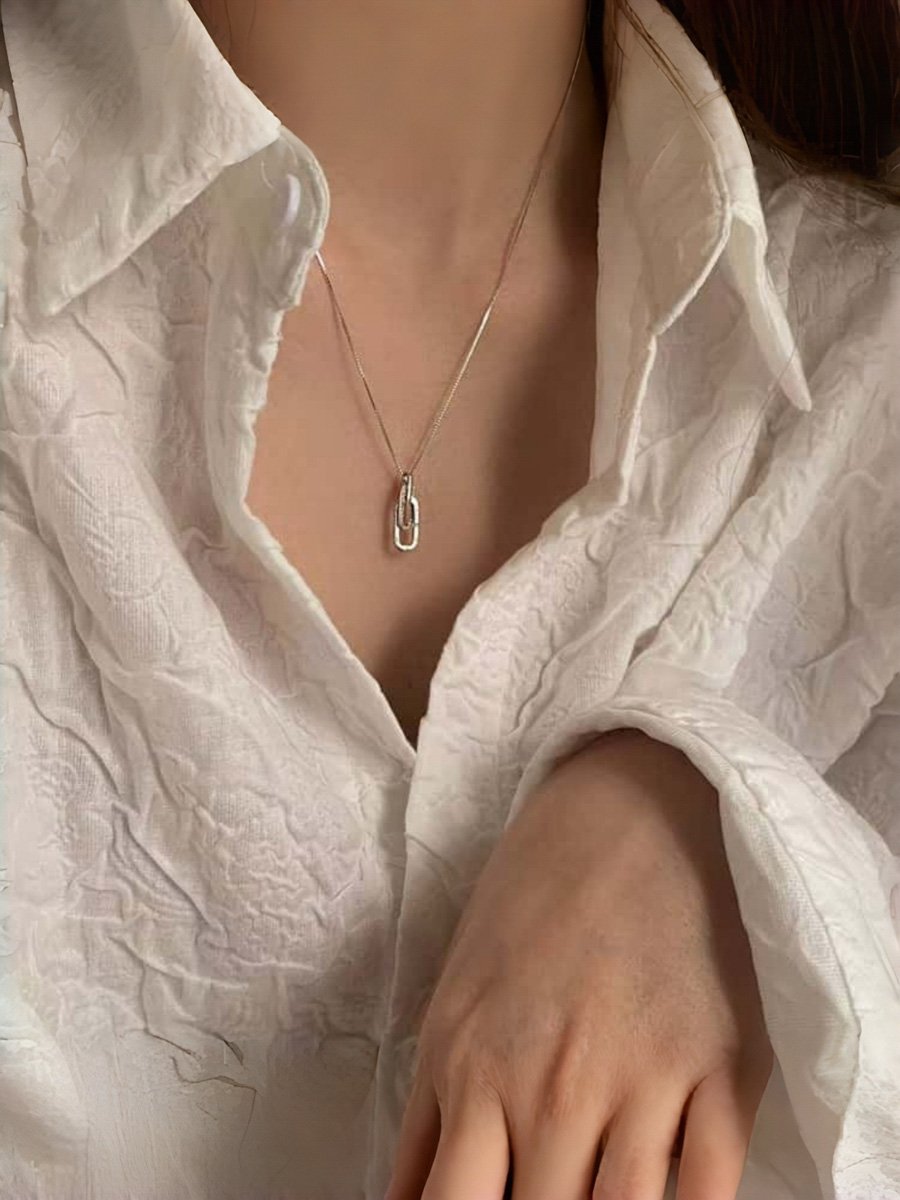 Silver Solid Pendant Necklace