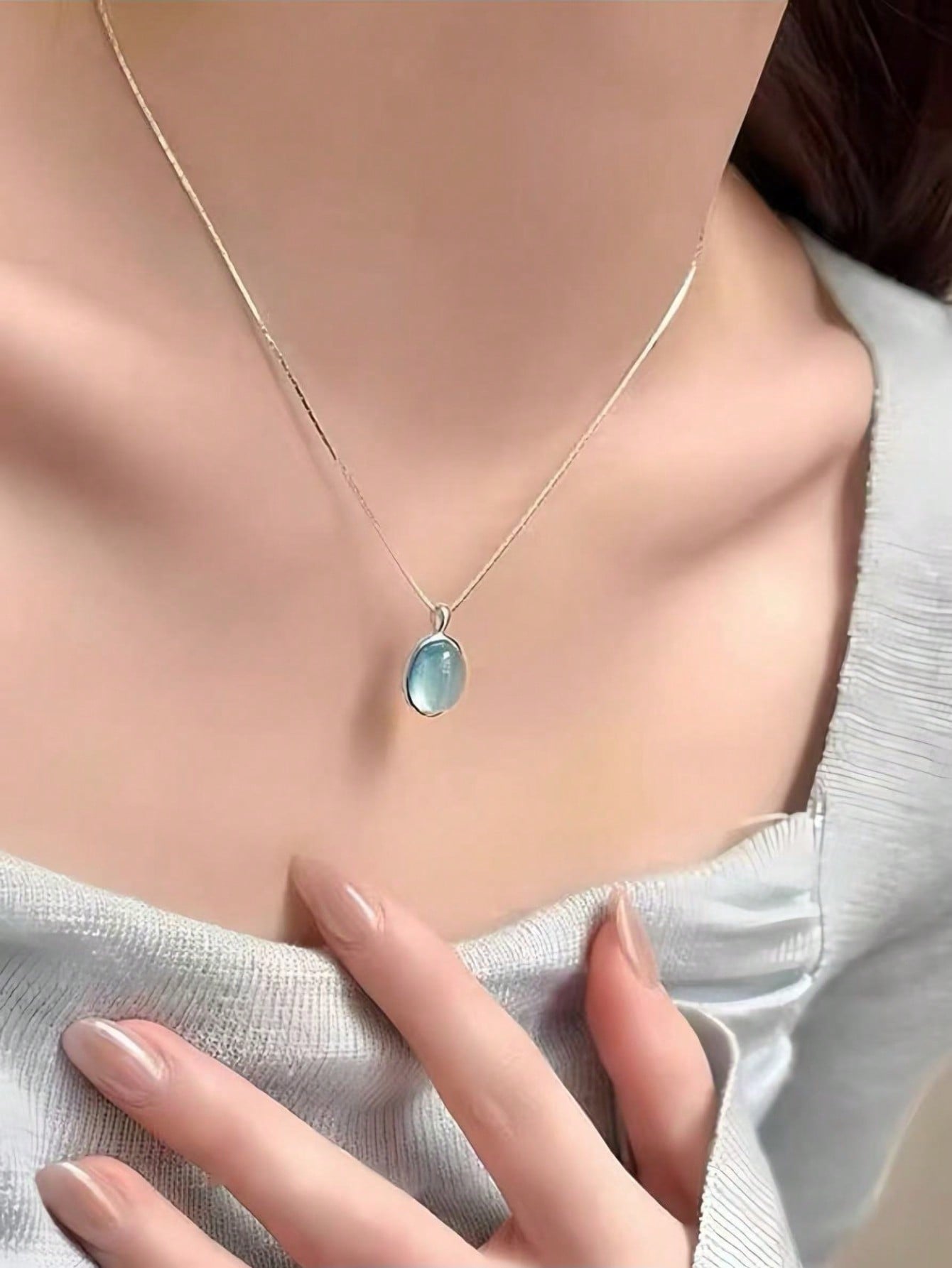 Silver Solid Pendant Necklace