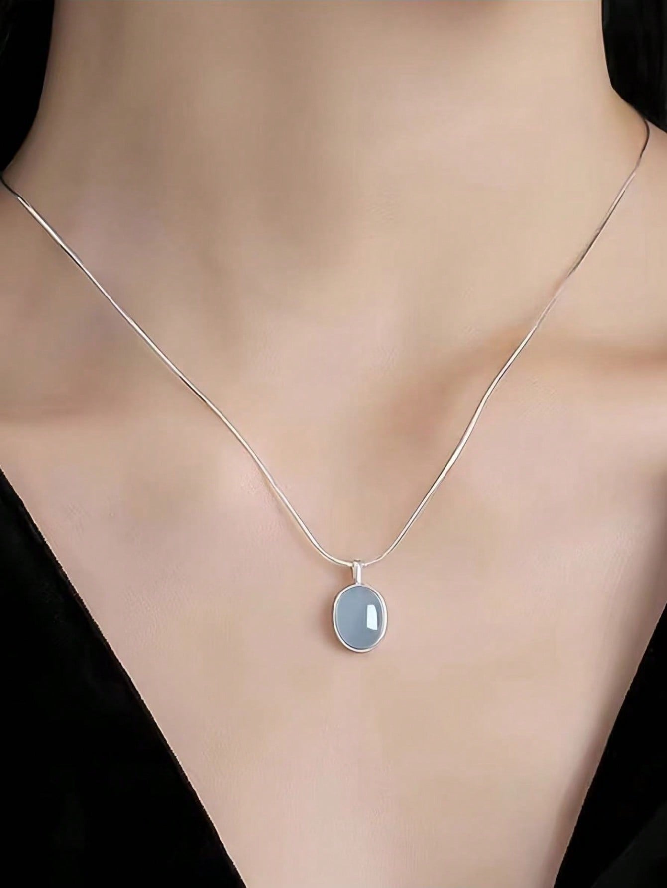 Silver Solid Pendant Necklace