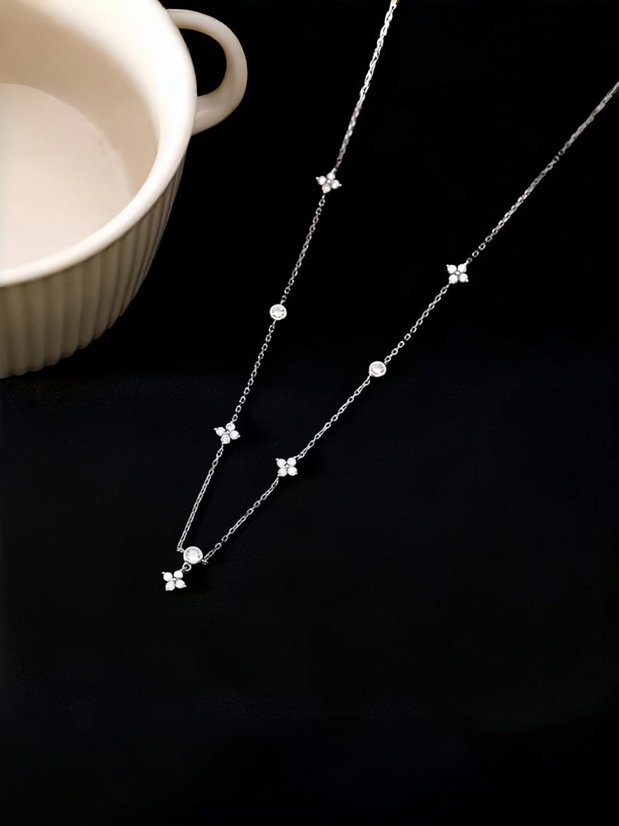 Silver Self Design Pendant Necklace