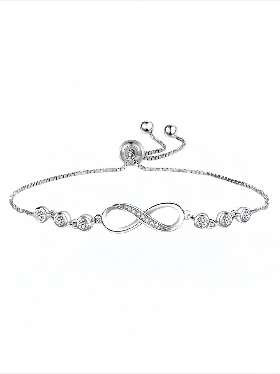 Silver Infinity Zirconia Link Bracelet