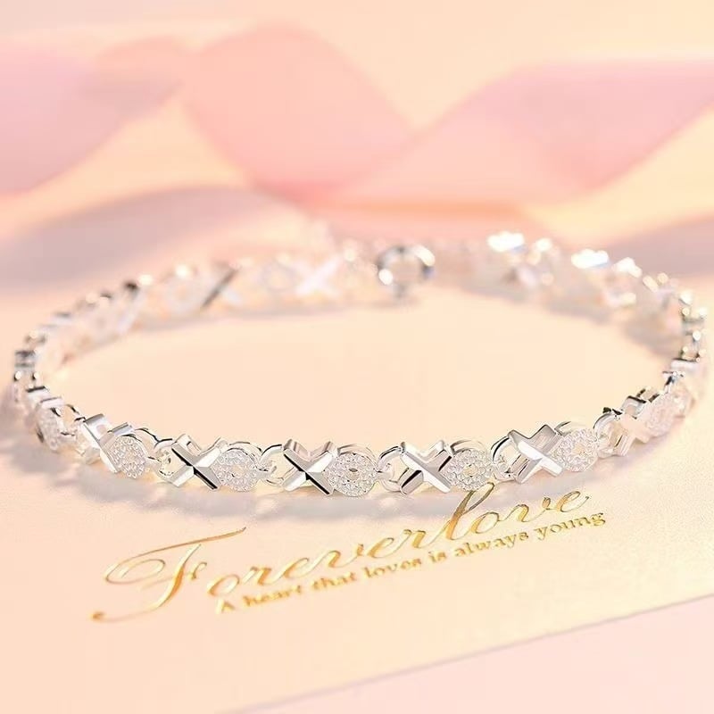 Silver XO Link Bracelet