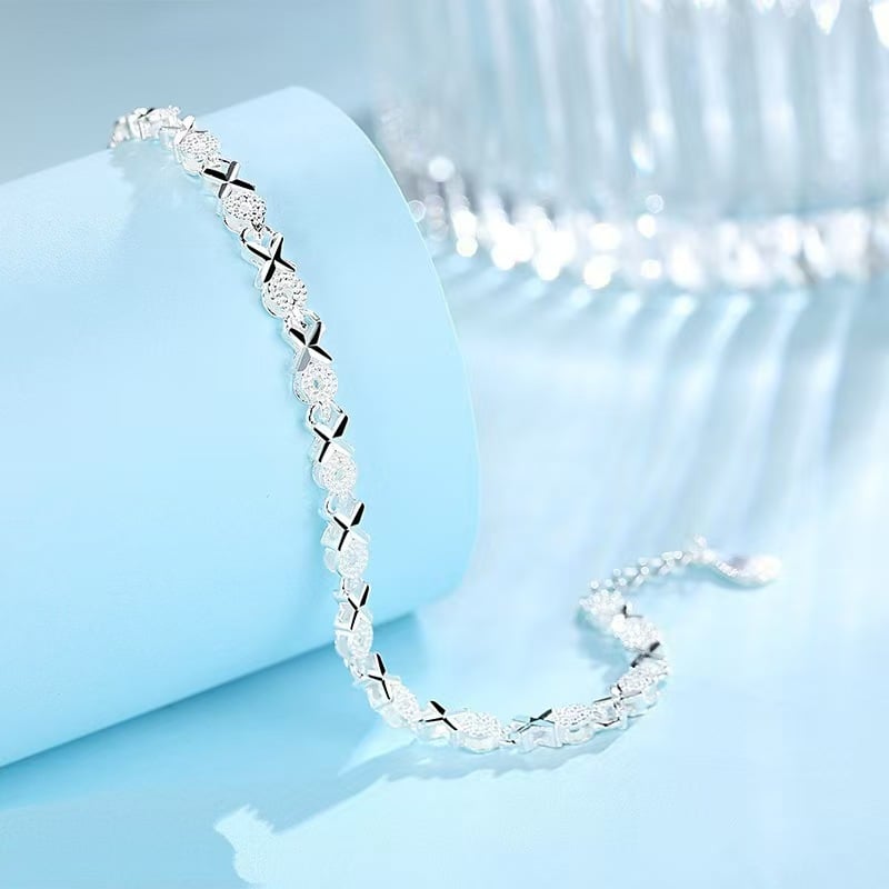 Silver XO Link Bracelet