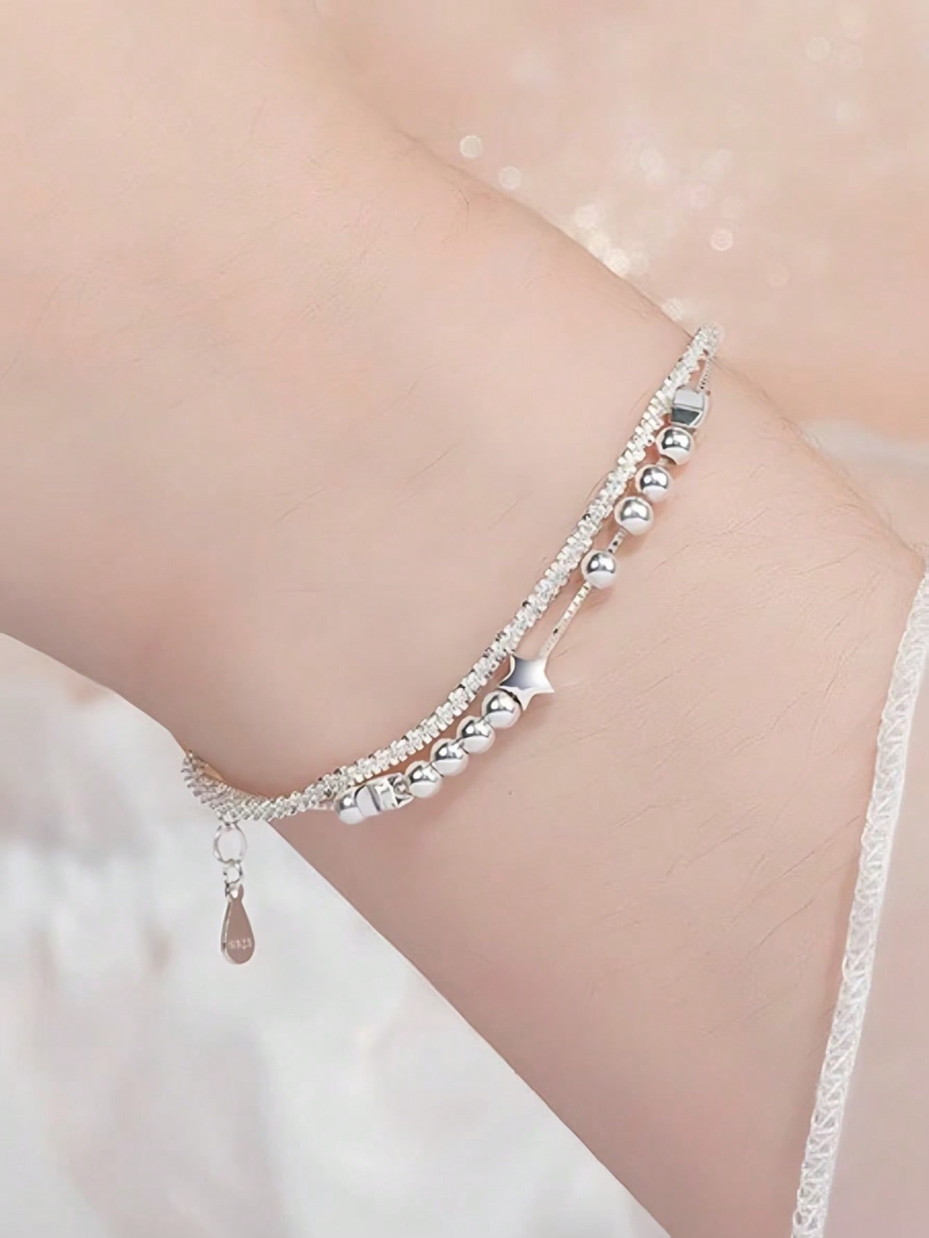 Silver Star Link Bracelet