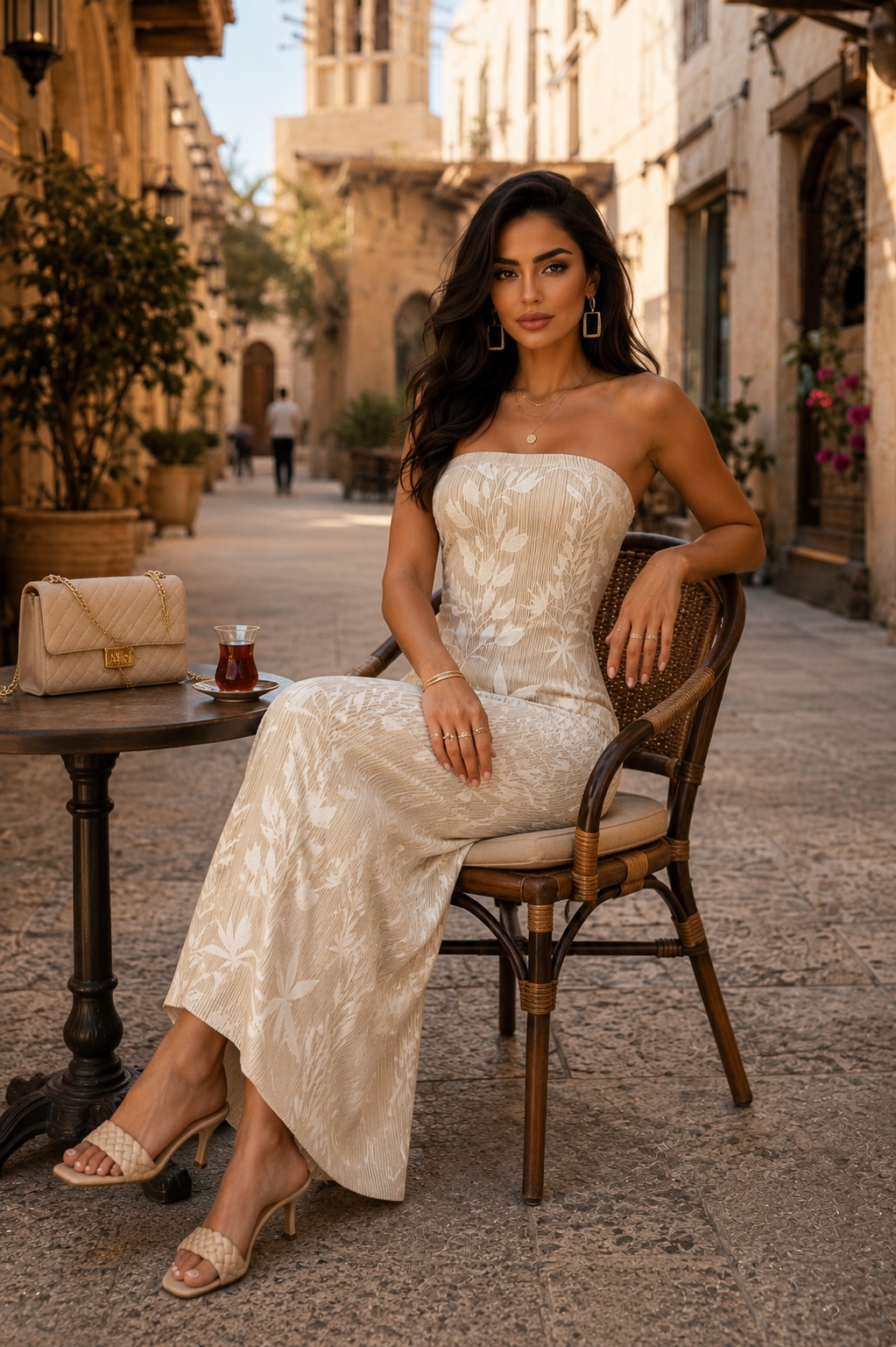 Off-White Sleeveless Maxi Dress 
