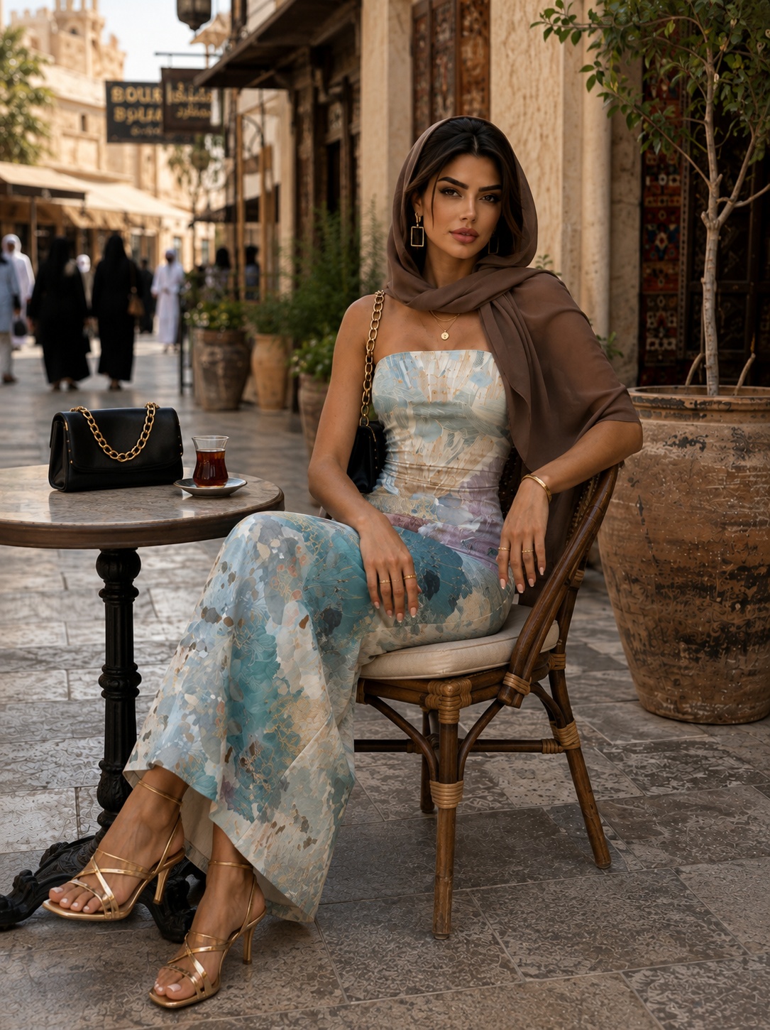 Turquoise Sleeveless A-Line Maxi Dress