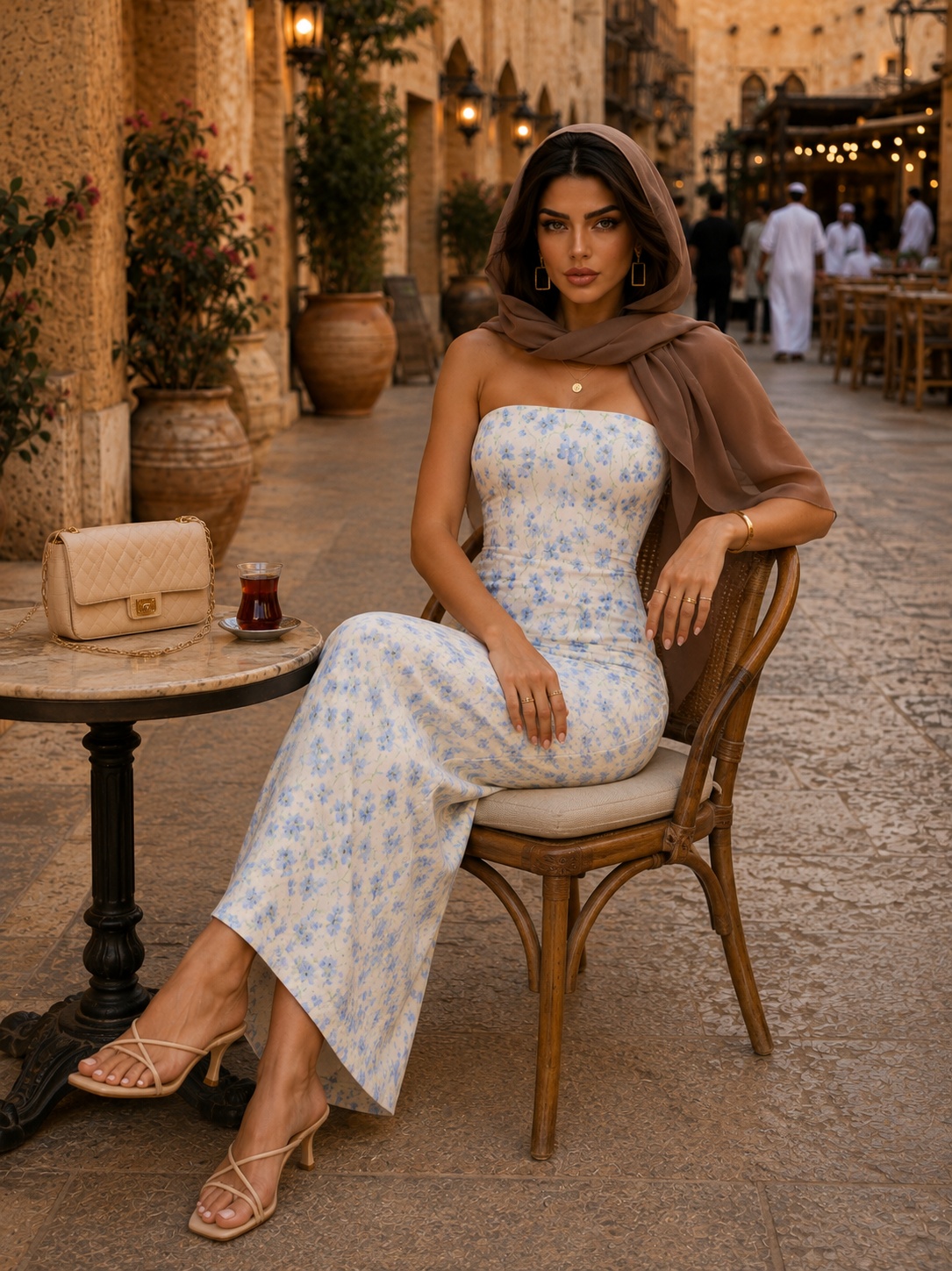 Floral Strapless Maxi Dress