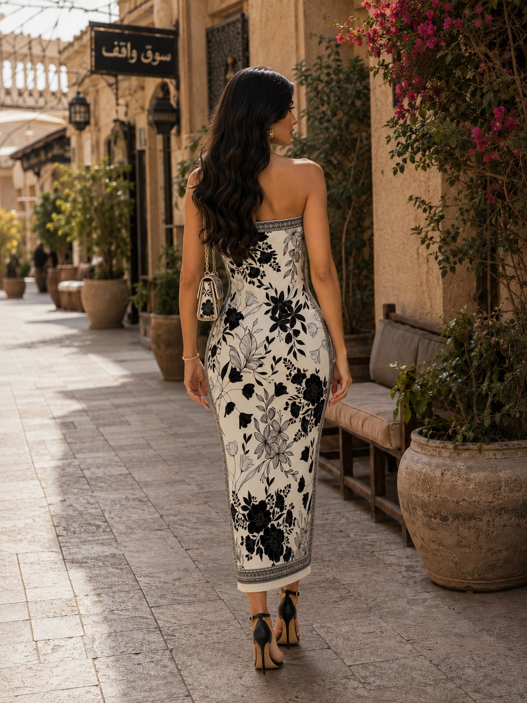 Floral Strapless Maxi Dress