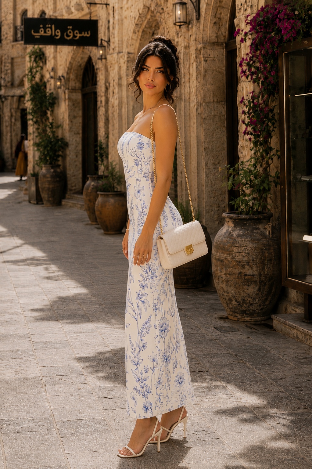 White Sleeveless A-Line Maxi Dress
