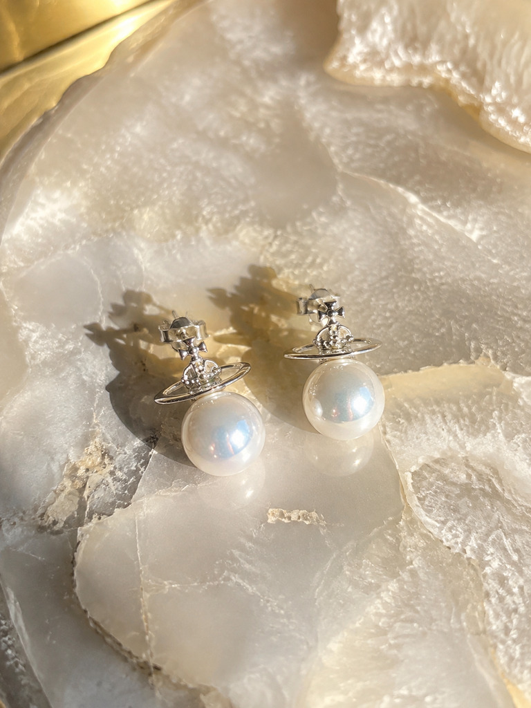 Pearl Orb Stud Earrings