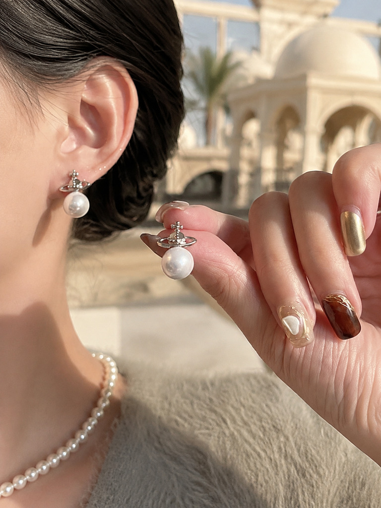 Pearl Orb Stud Earrings