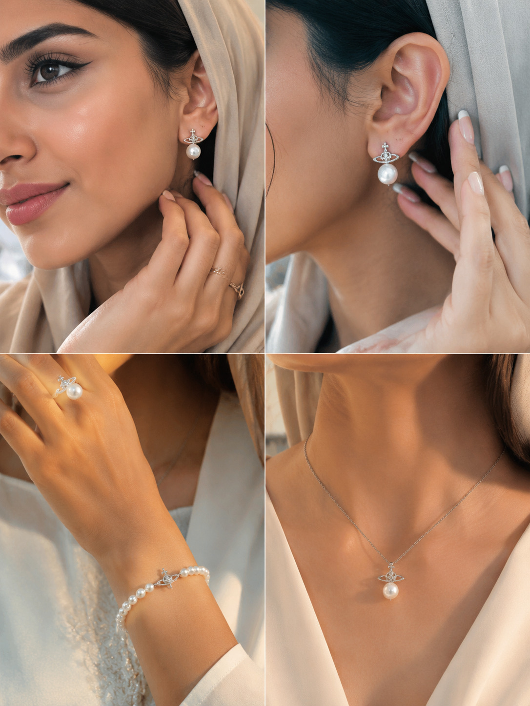 Pearl Orb Stud Earrings