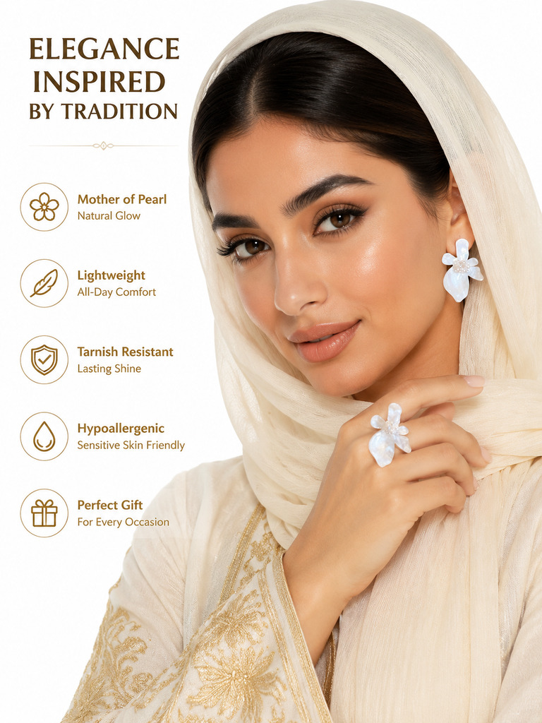 Mother-of-Pearl Floral Earrings