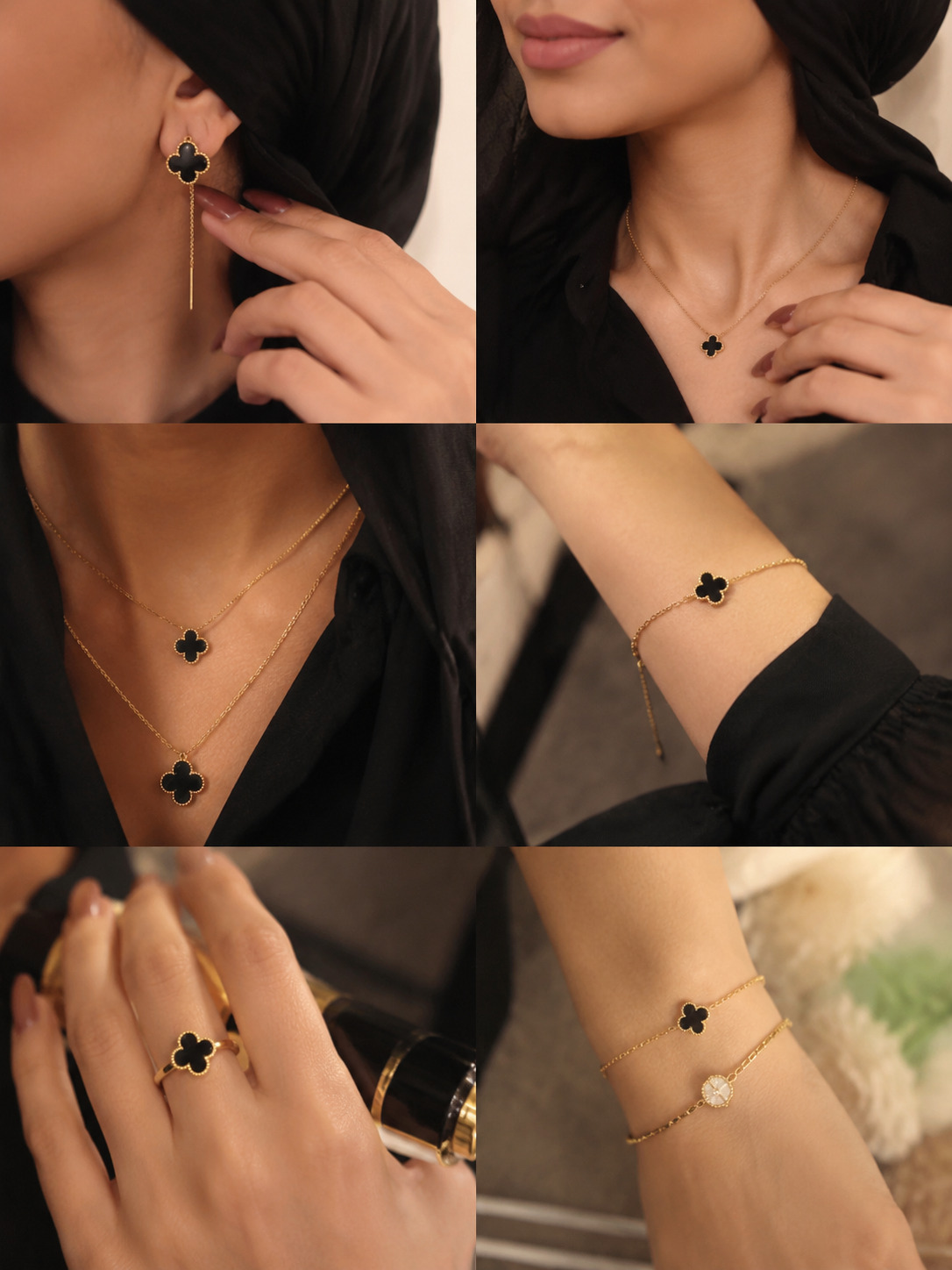 Black Clover Dangle Earrings