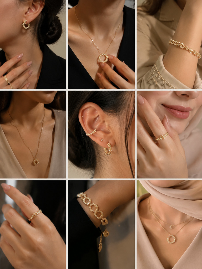 Gold Beaded Hoop Earrings
