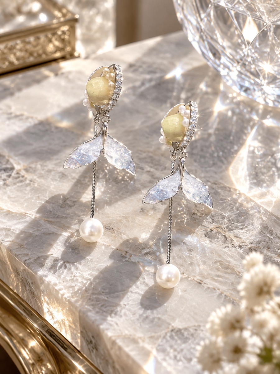 Pearl Mermaid Tail Earrings