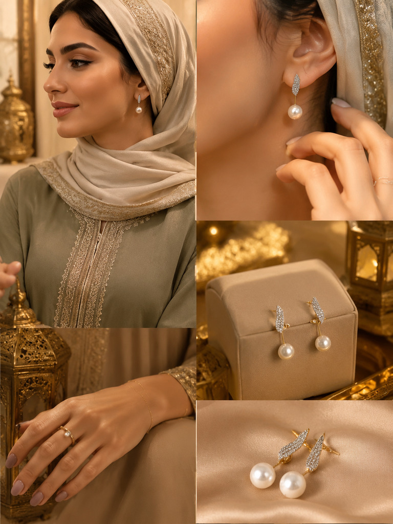 Pave Crystal and Pearl Drop Earrings