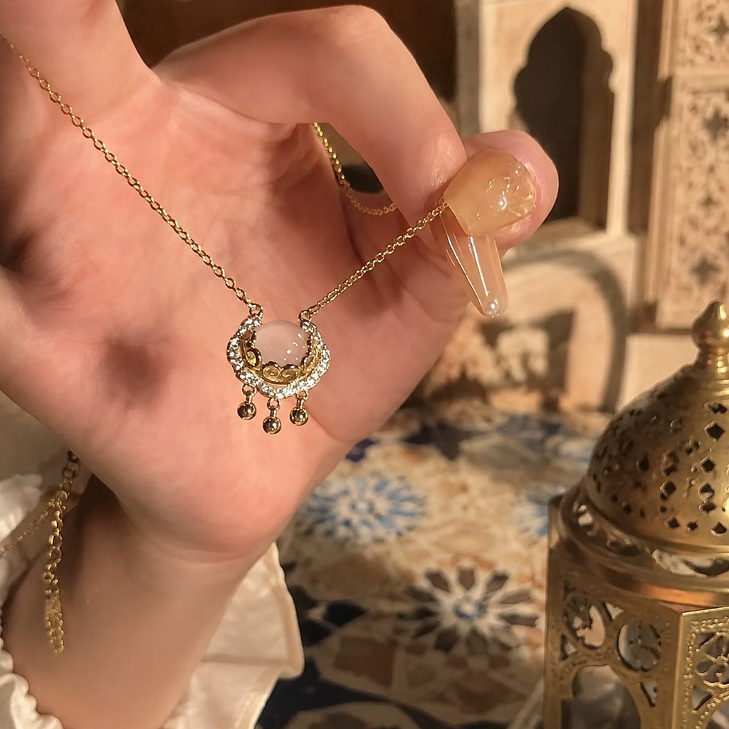 Moon Rose Quartz Necklace