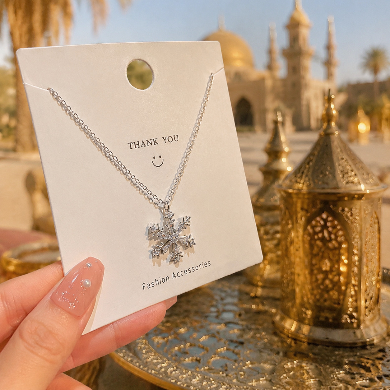 Silver Snowflake Pendant Necklace