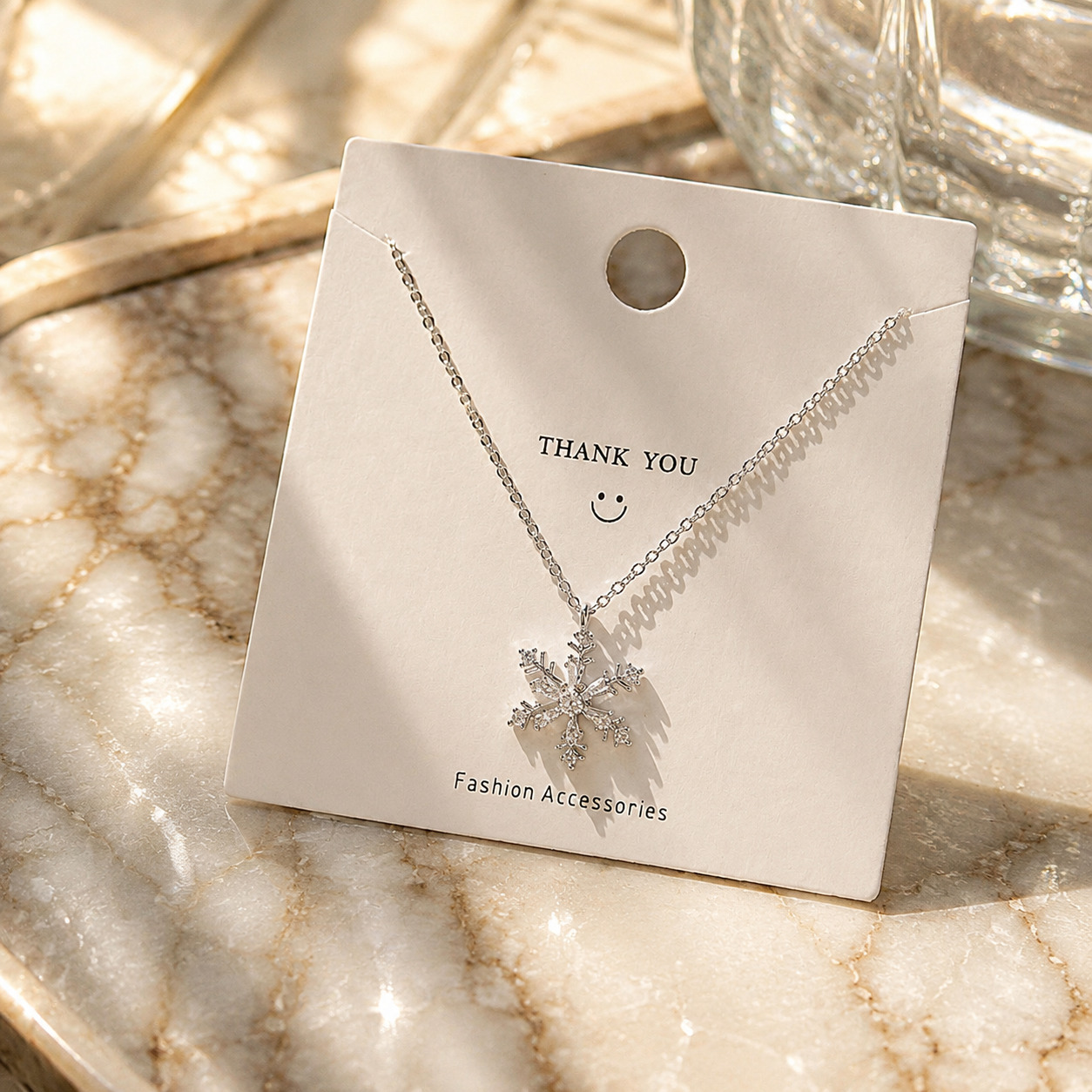 Silver Snowflake Pendant Necklace