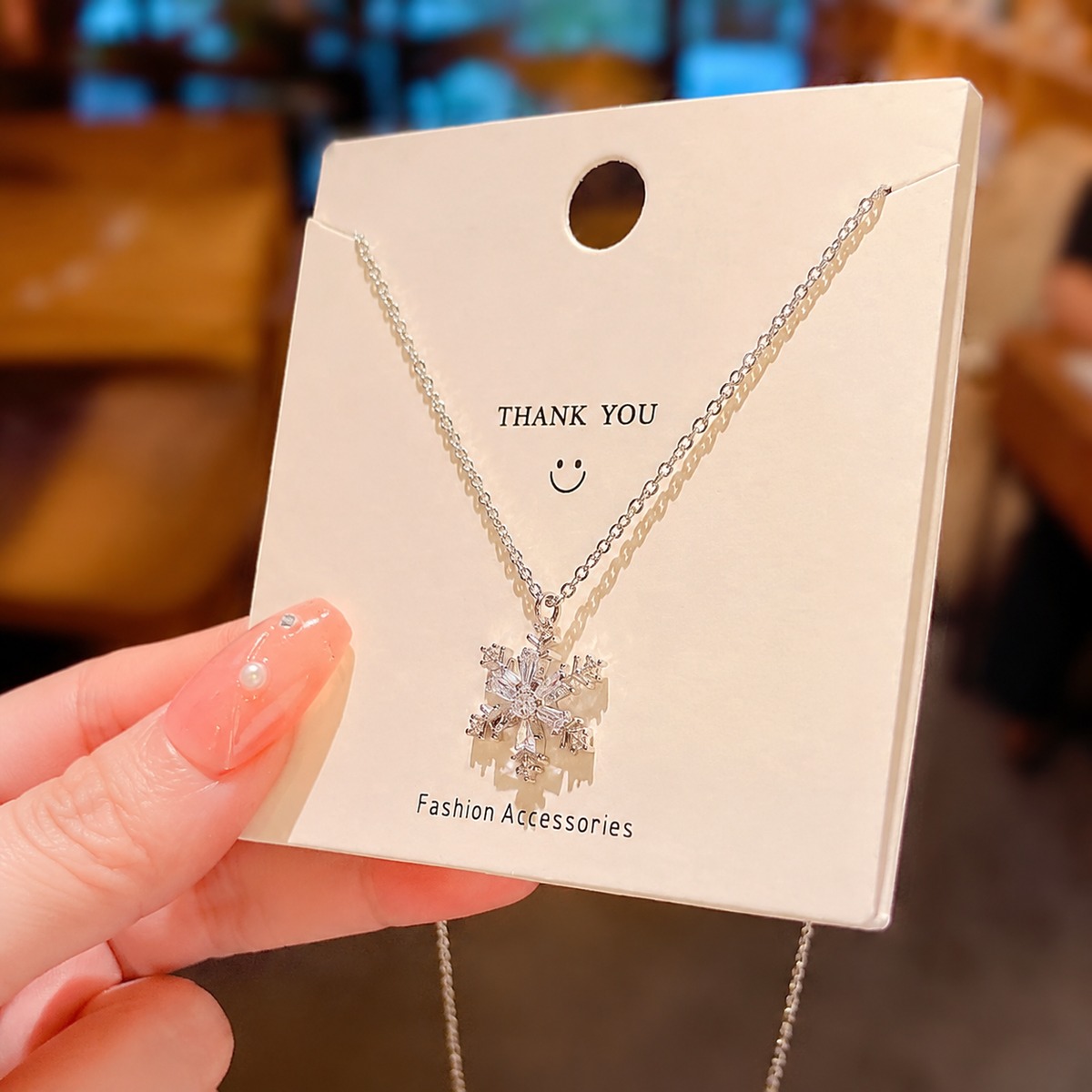 Silver Snowflake Pendant Necklace