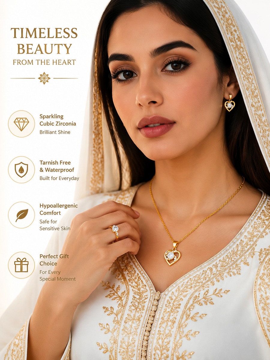 White CZ Hear Necklace