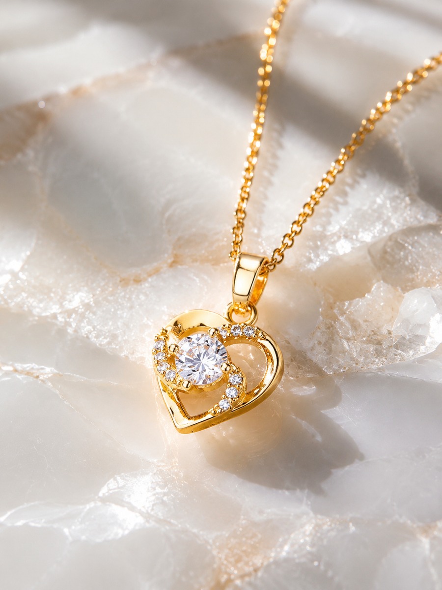 White CZ Hear Necklace