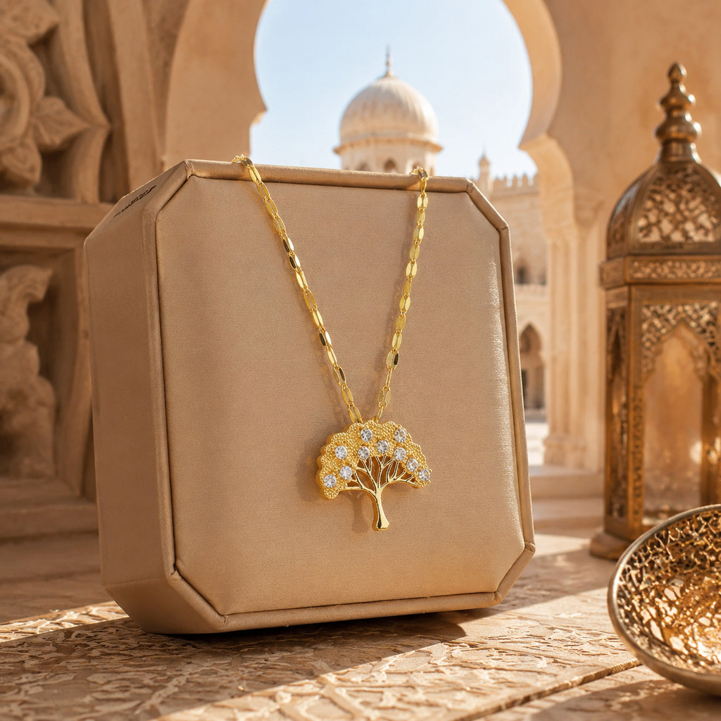 Golden Tree of Life Pendant Necklace