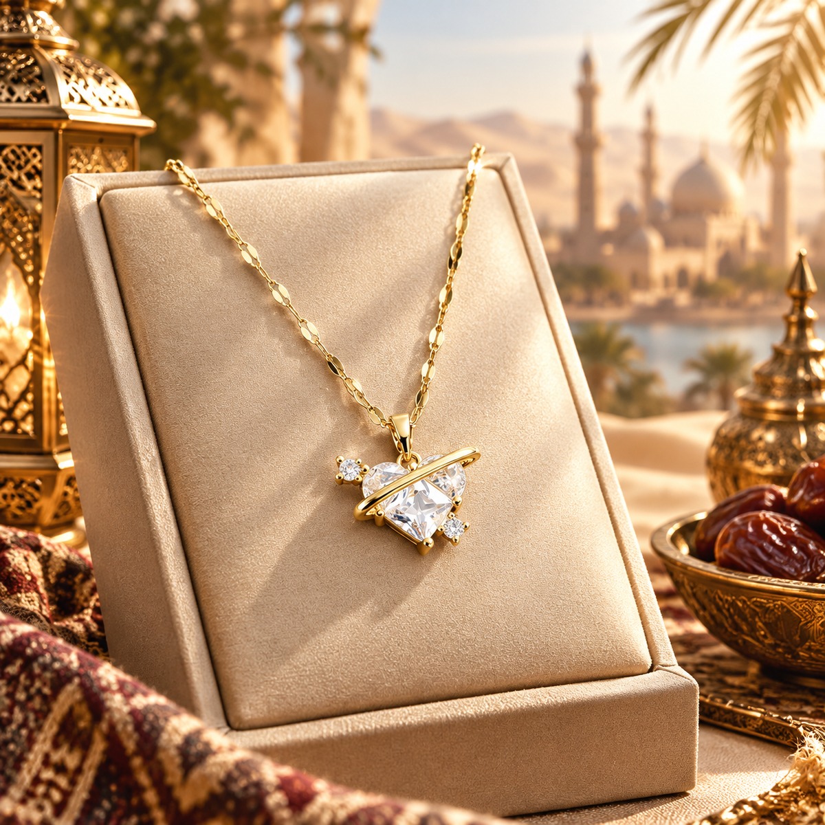 Gold Plated Heart Pendant Necklace