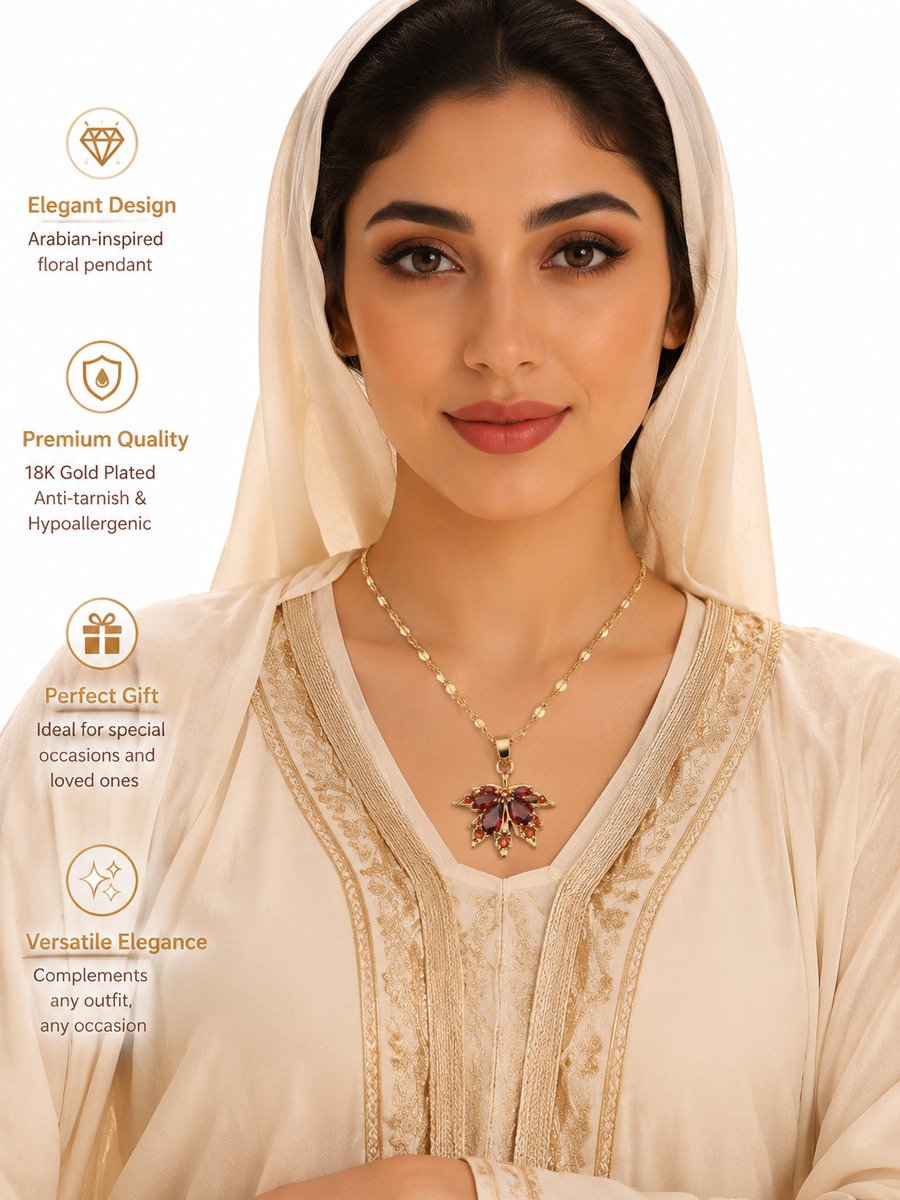 Burgundy Flower Necklace