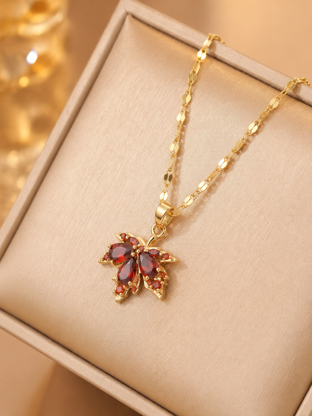 Burgundy Flower Necklace