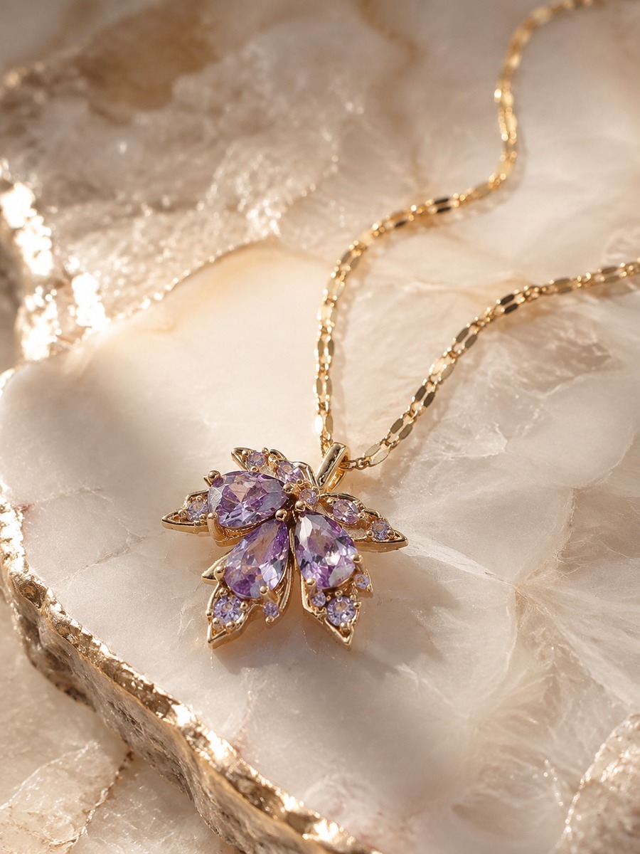 Purple Flower Necklace