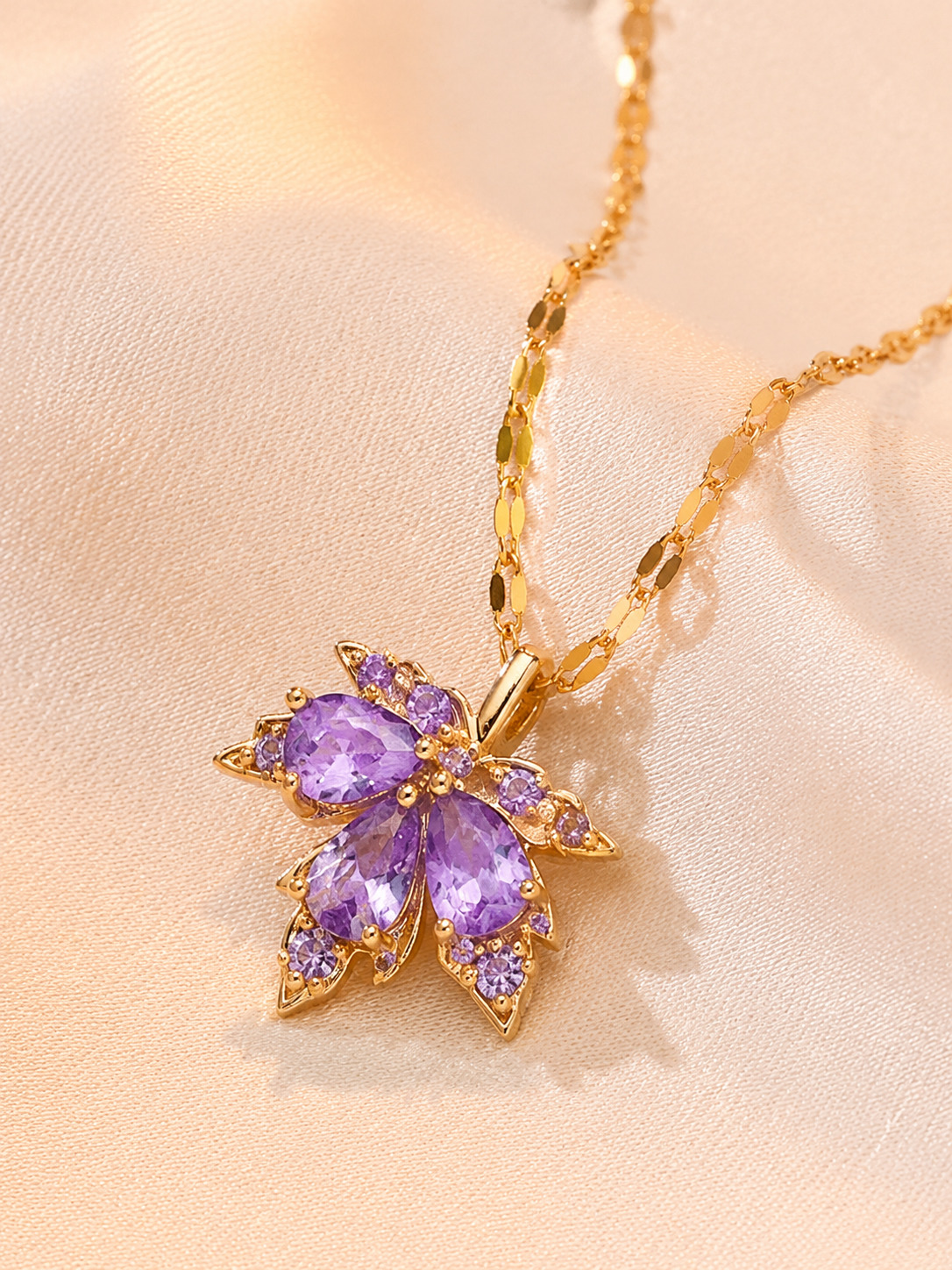 Purple Flower Necklace