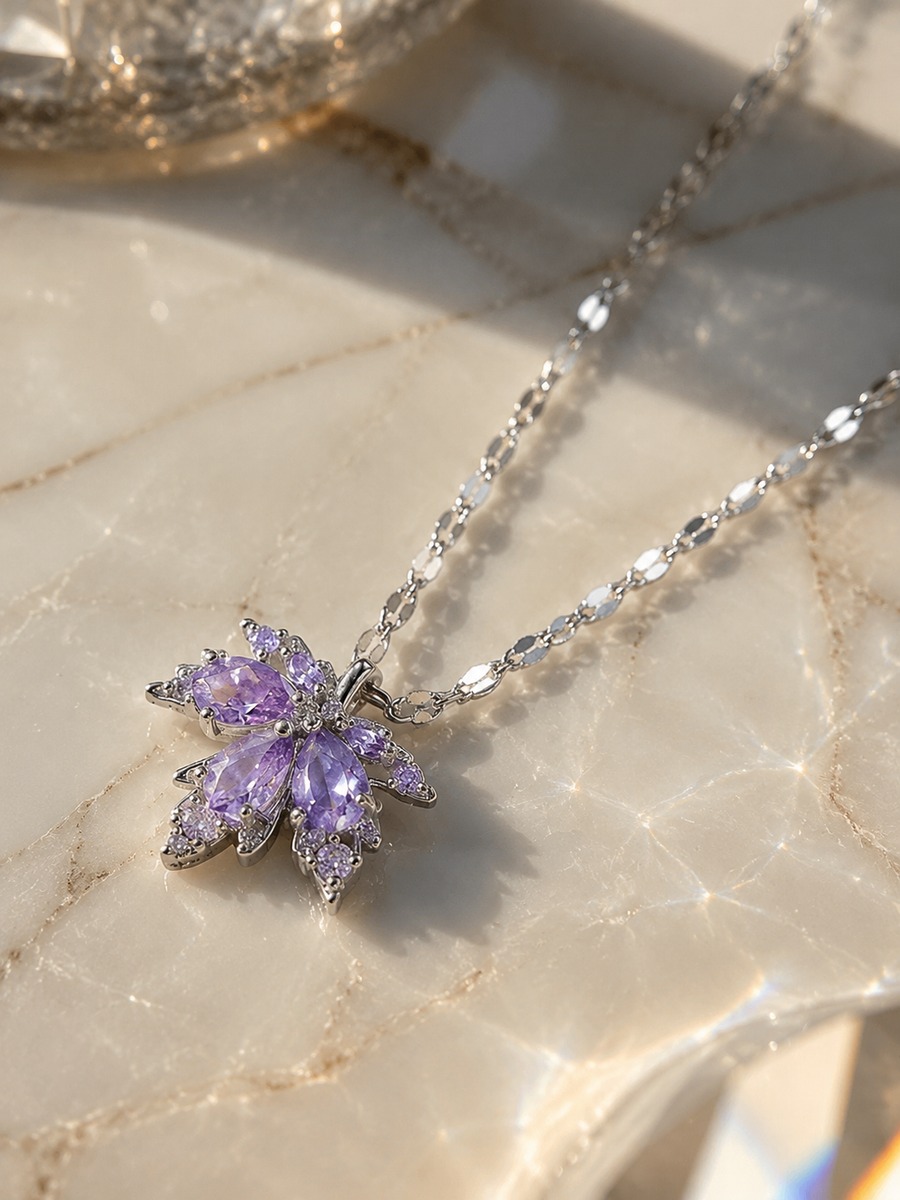 Purple Flower Necklace