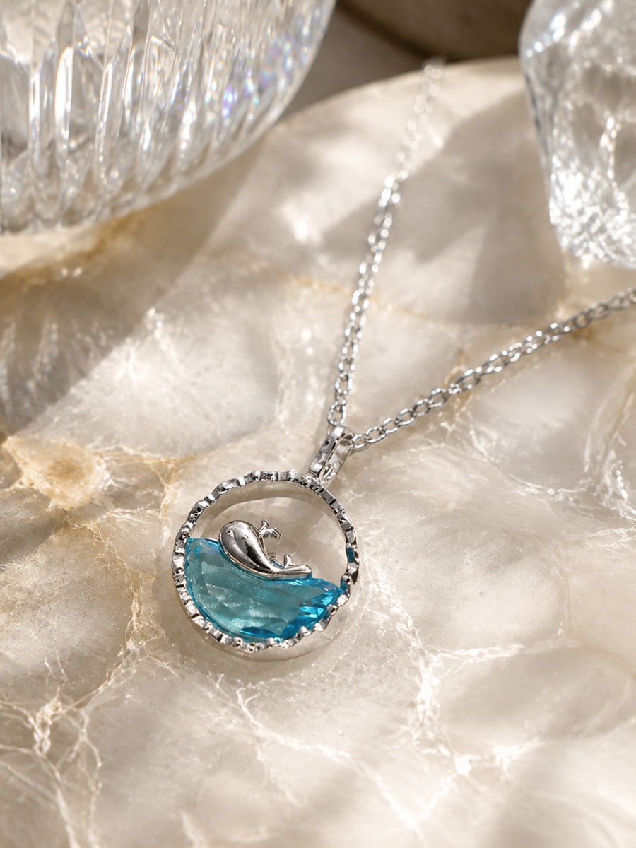 Whale and Star Ocean Charm Necklace