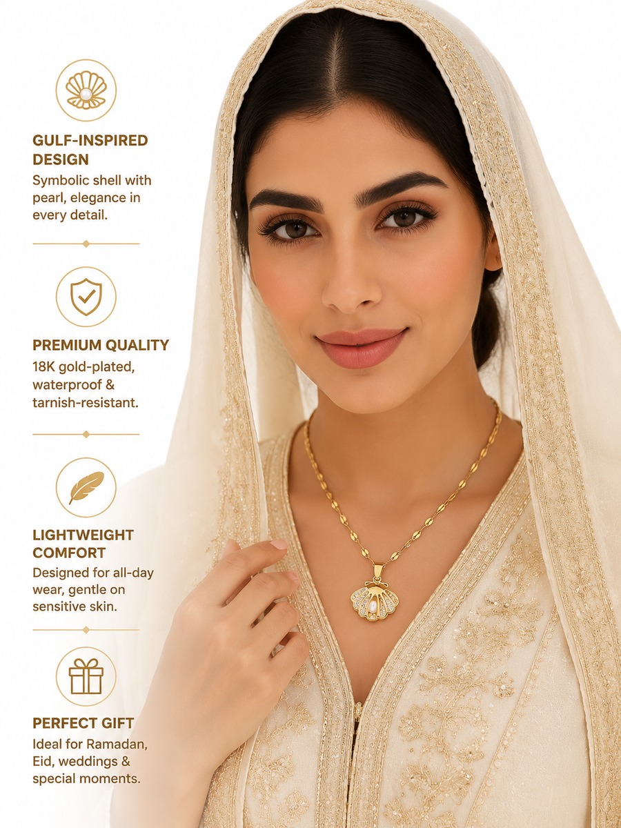 Golden Crescent Shell Necklace