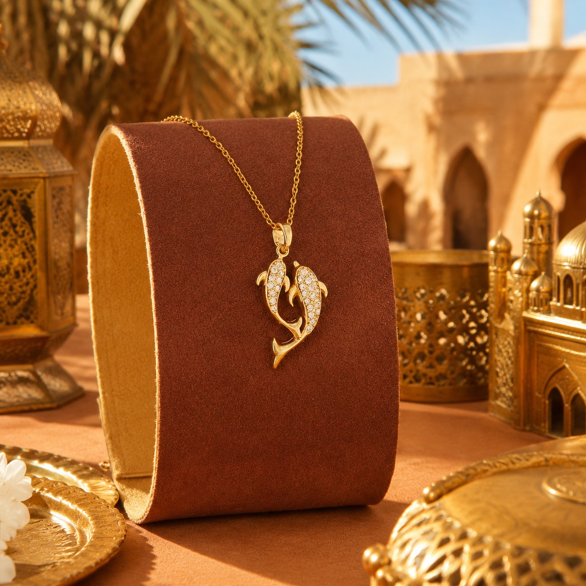 Gold Dolphin Pendant Necklace