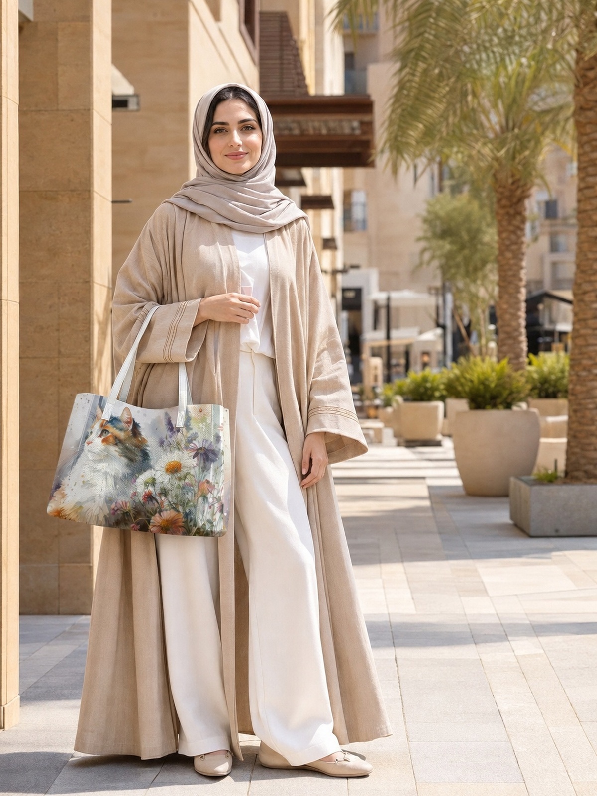 حقيبة كتف مطبوعة متعددة الألوان