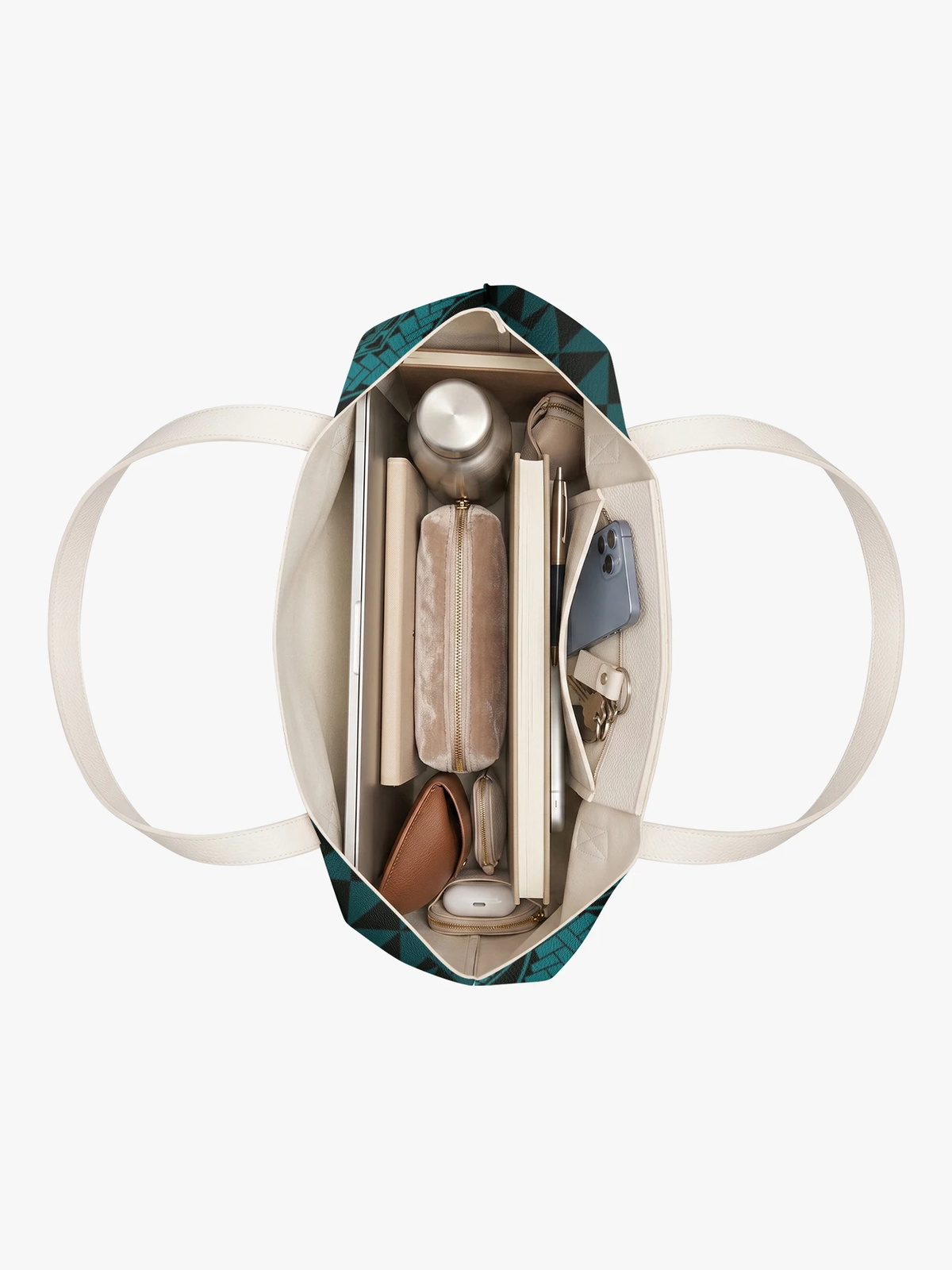 Turquoise Printed Shoulder Bag